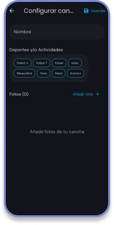 Agrega tus canchas